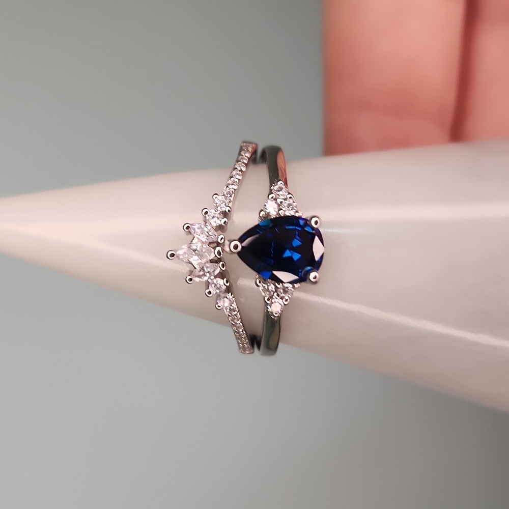 NWT Ryze Sapphire Blue & White Cubic Zirconia .925 Sterling Silver Ring - Size 9 - Picture 13 of 13